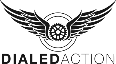 Dialed Action Sports black logo