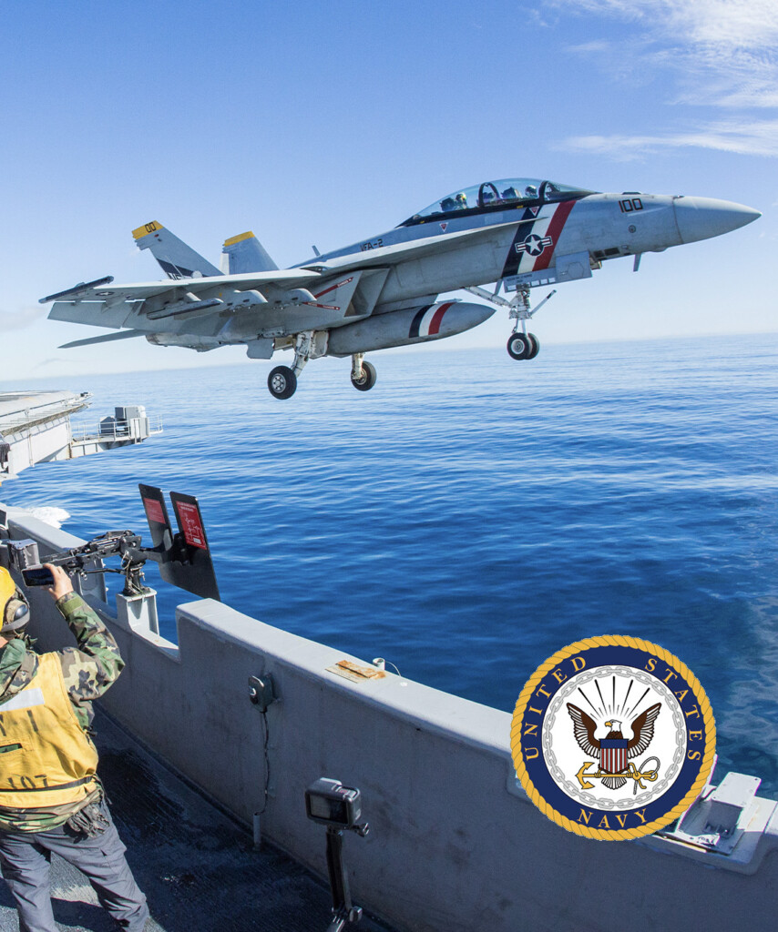 F18 launching off the deck of the USS Carl Vinson