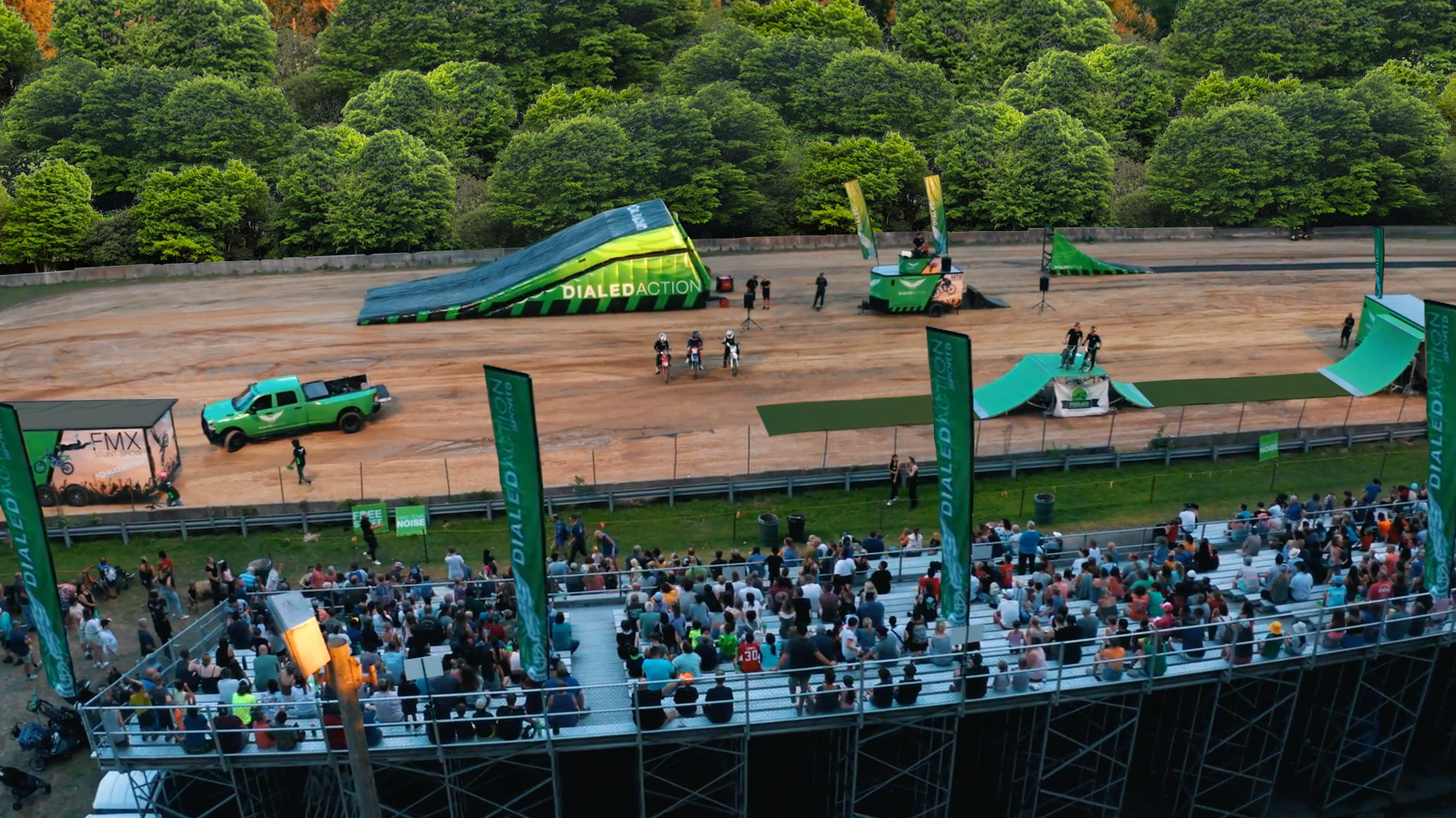 Grandstand performance setup at New Jersey State Fair