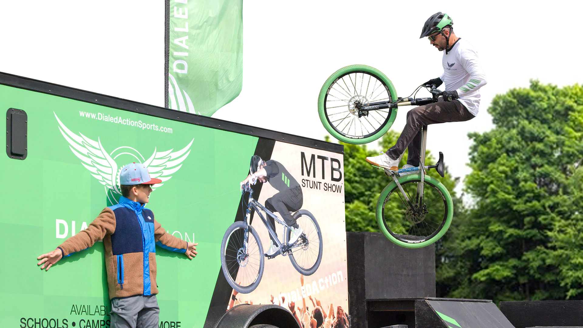 A 7ft high jump to the roof of our MTB performance rig at the Subaru Outdoor Experience in Dayton Ohio