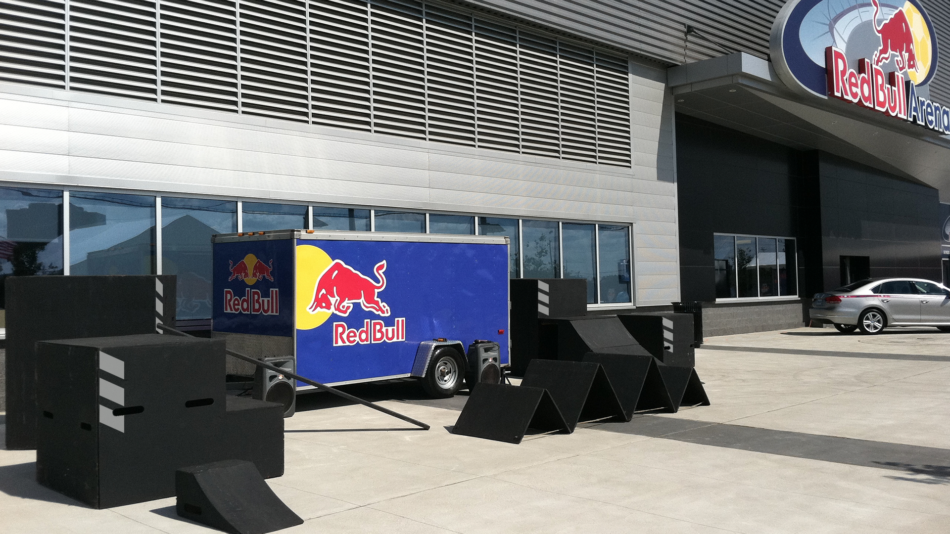 Equipment branded in advance of the grand opening of Red Bull’s Stadium in Harrison New Jersey