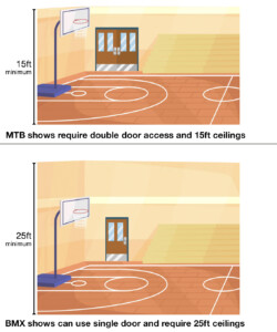 BMX indoor school assembly requirements