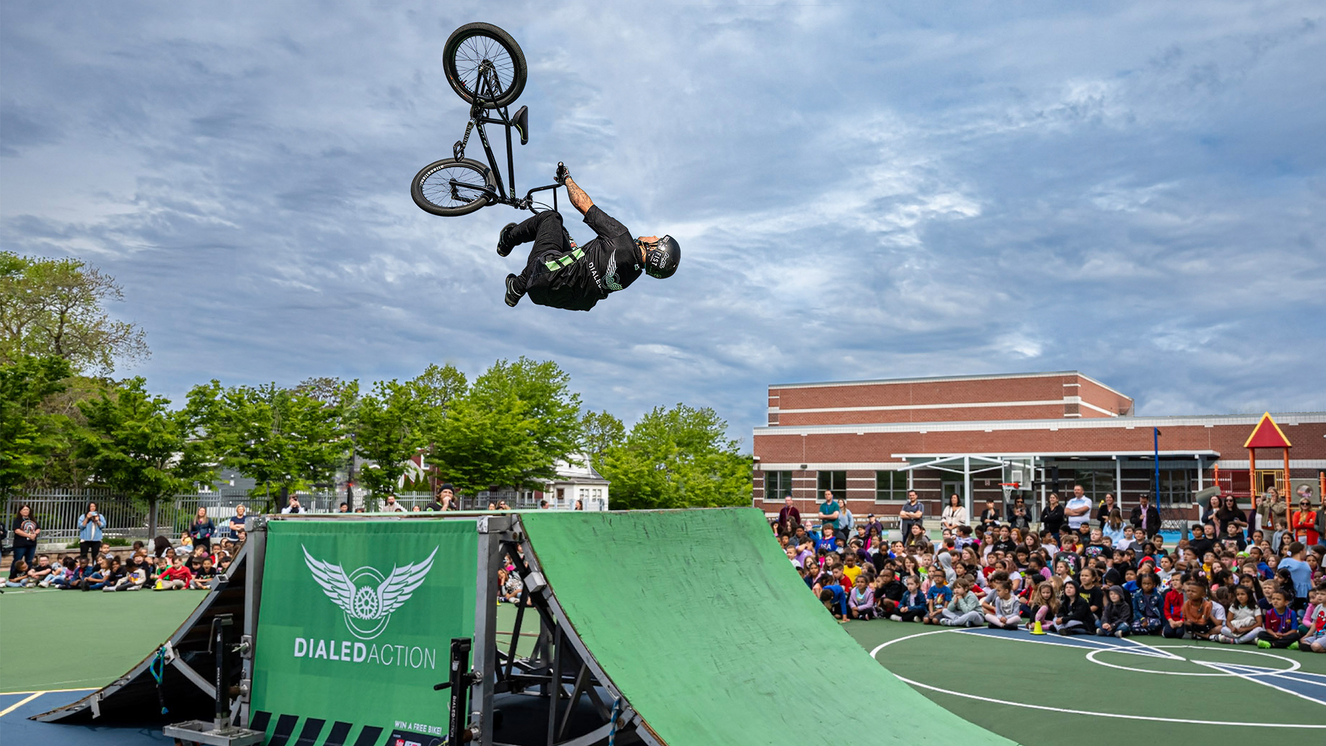 BMX school assembly programs by Dialed Action Sports