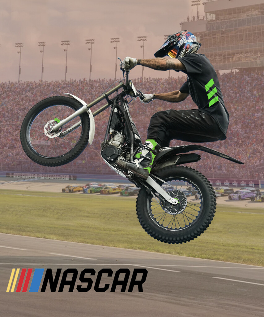 NASCAR motorcycle trials by Dialed Action Sports